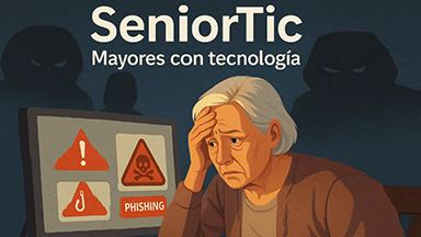 Mujer preocupada y letrero de phishing