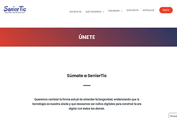 Imagen de nuestra web apartado únete a SeniorTic.