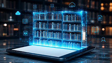 Imagen simbólica de una biblioteca virtual